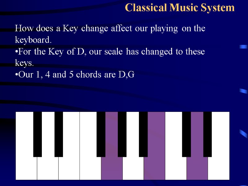 63 Classical Music System How does a Key change affect our playing on the